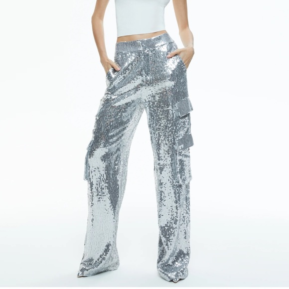 Alice + Olivia Pants - New Alice and Olivia Hayes sequin cargo pants